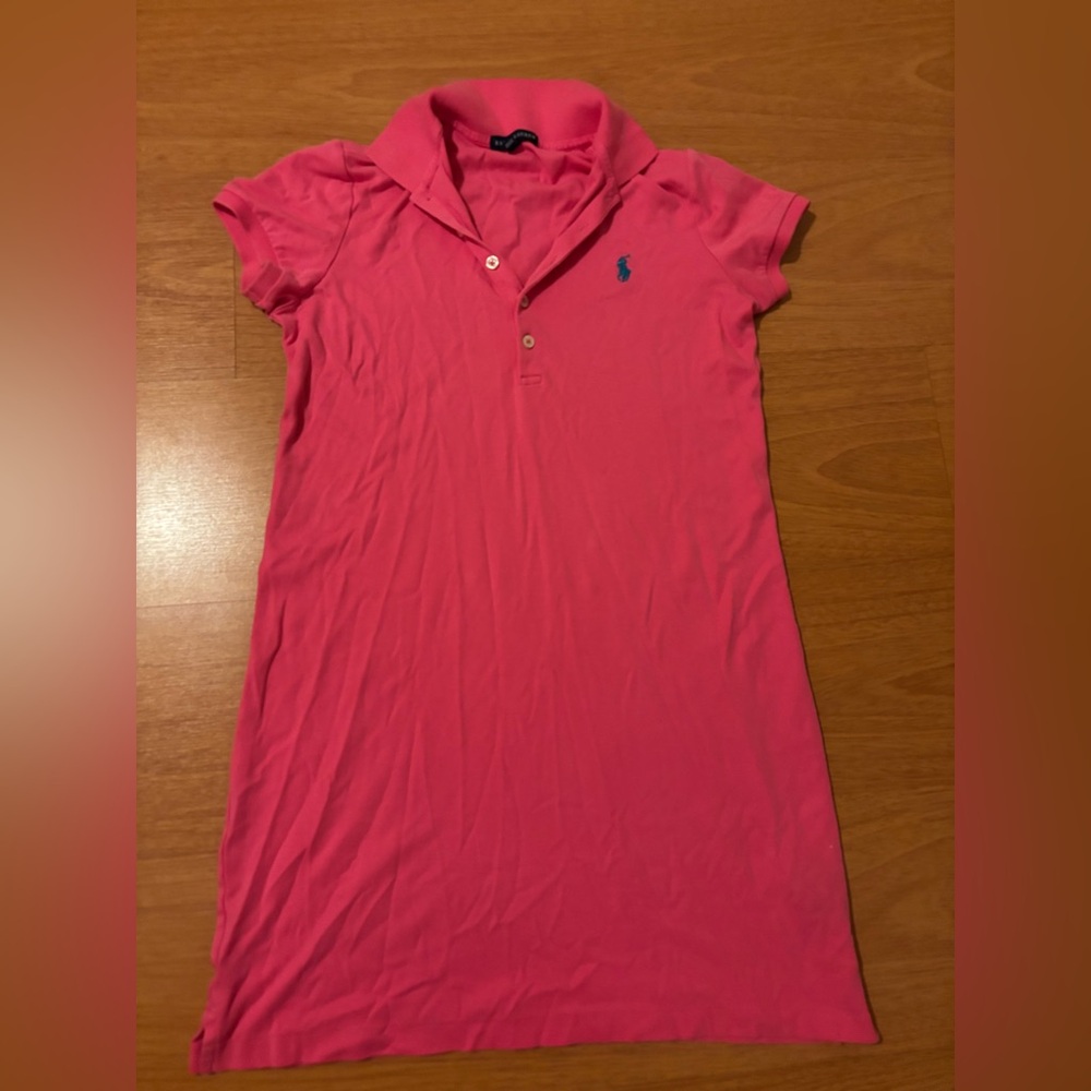 Ralph Lauren Pink Dress with Navy logo